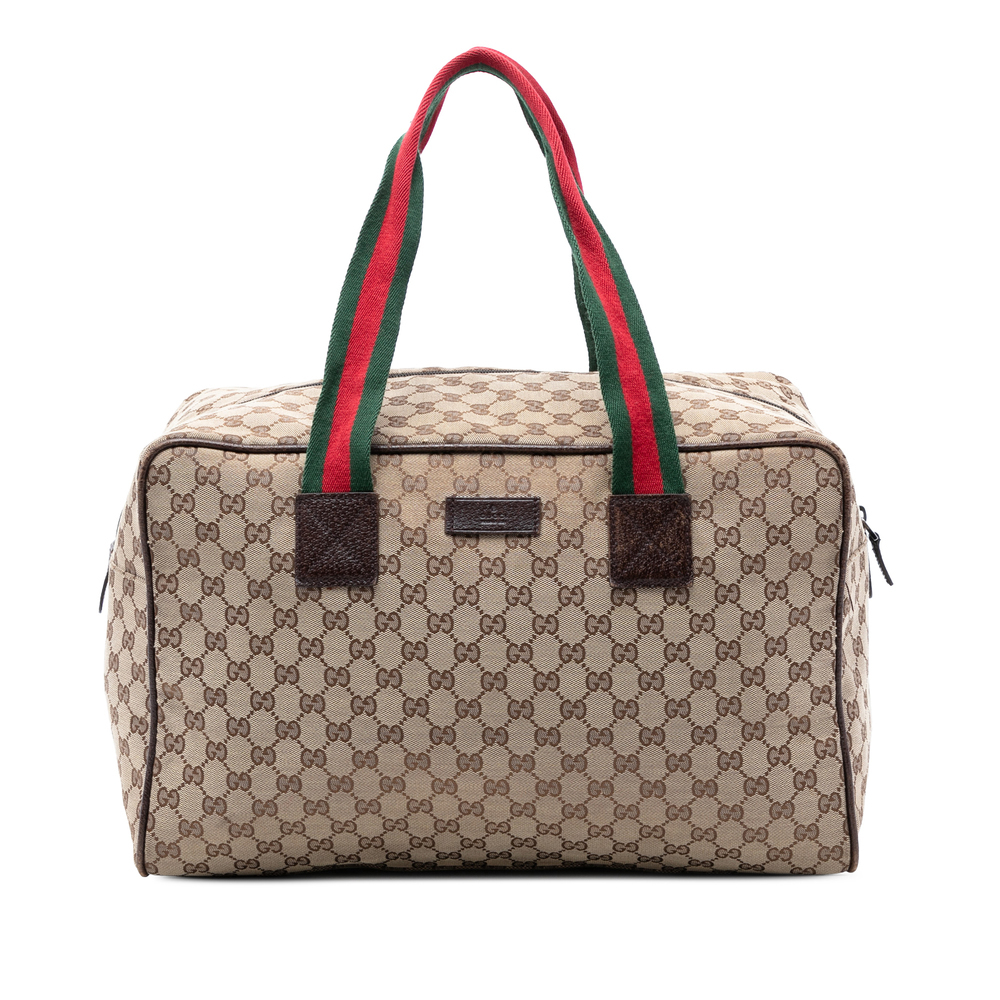 Pre-Loved Gucci GG Canvas Web Duffle Bag